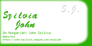 szilvia john business card